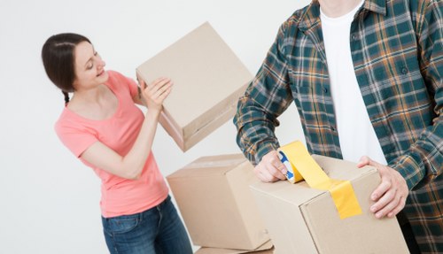 Professional moving van with company logo