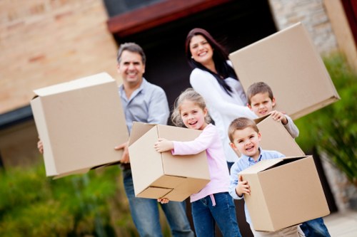 Happy family enjoying their new home after a smooth move