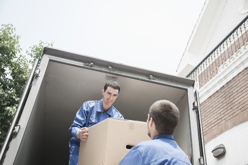 Packing belongings securely in a moving van